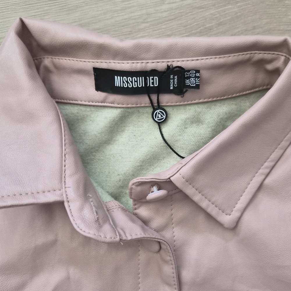 Blush Faux Leather Romper - Picture 3 of 4